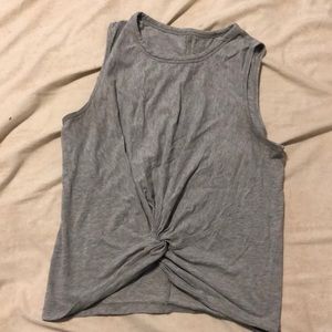 Lululemon workout top with a knot front
